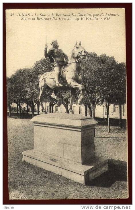 Cpa Du 22  Dinan Cachet Chiffré !!! La Statue De Bertrand Du Guesclin  Par Fremiet      SAB7 - Non Classés