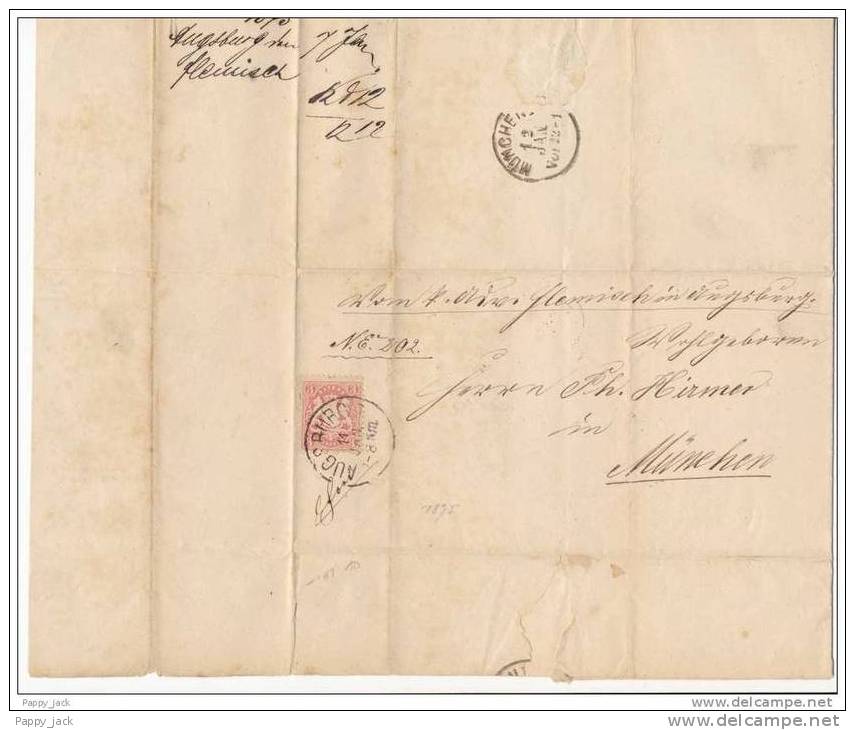 Bavaria Bayern  Folded Letter Invoice 1875  Munich SEE SCANS - Lettres & Documents