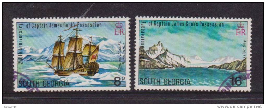 South Georgia 1975 Captain Cook Explorer Issue 2 Higher Values VFU - Südgeorgien