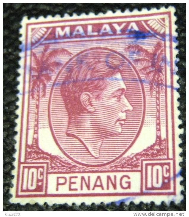 Penang 1949 King George VI 10c - Used - Penang