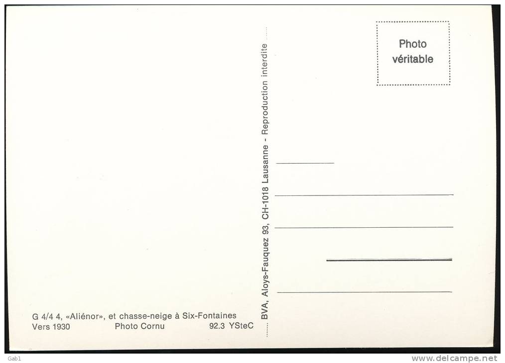 Train  --- G 4/4 4, "Alienor ", Et Chasse - Neige A Six - Fontaines --- Vers 1930 - Trains