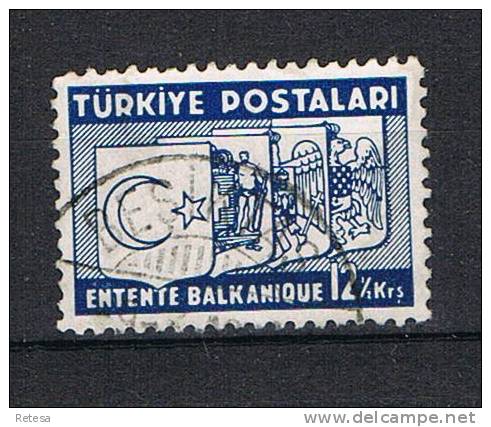 TURKIJE  TIMBRE ENTENTE BALKANIQUE  1937 - Gebraucht