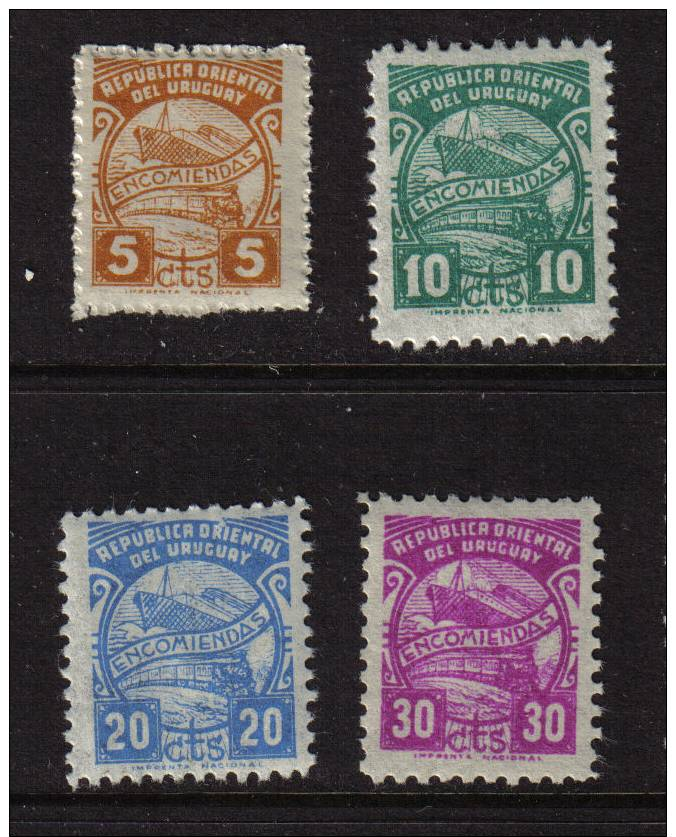 URUGUAY 1938 4 X PARCEL POST PREMIUM UNMOUNTED MINT MNH PREMIUM UNMOUNTED MINT - Uruguay