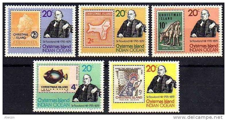 Rowland Hill 1979 Christmas Island #115/9 MNH ** Stamp On Stamp Map Fish - Rowland Hill