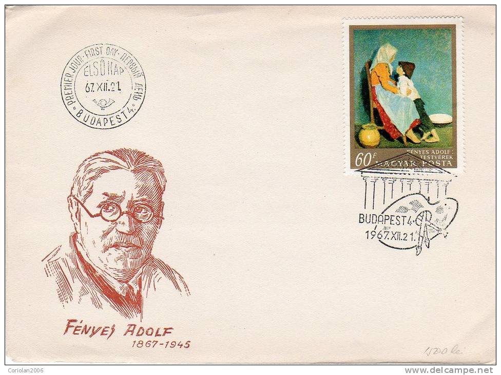 Hungary 1967 FDC / Fenyes Adolf - FDC