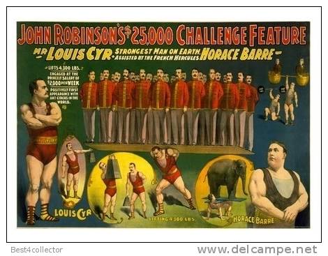 @@@ MAGNET - John Robinson, Strong Men, Vaudeville, Circus - Advertising
