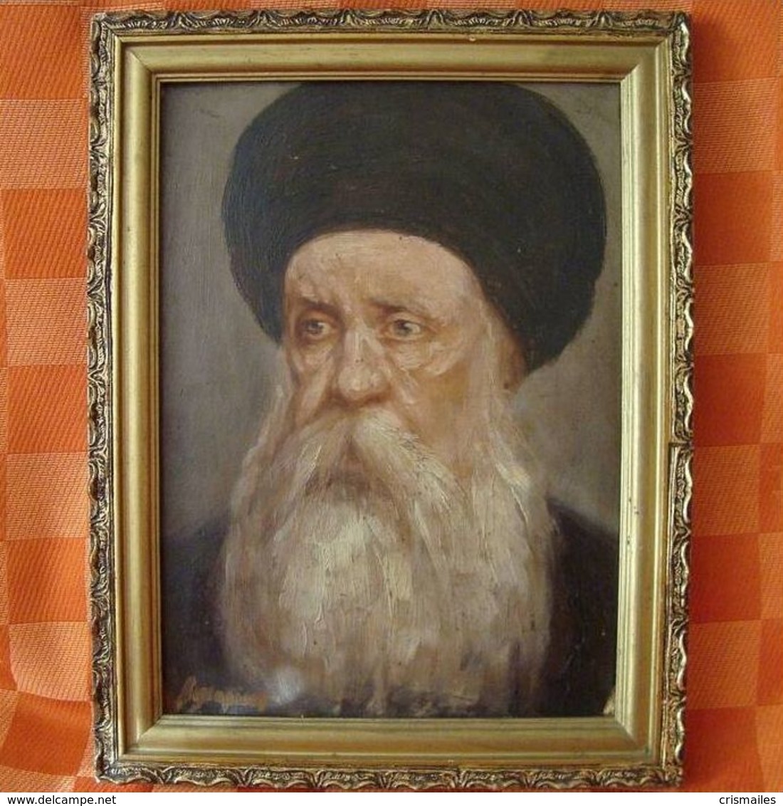 Head Very Old Hebrew, Rabbi, Rabin, Oil On Canvas, Cca. 30x 40 Cm - Olii