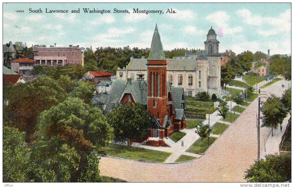 Montgomey Ala 1910South Lawrence And Washington St Postcard - Montgomery