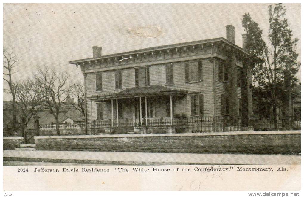 Montgomey Ala 1910 Hite House Of Confederacy Postcard - Montgomery