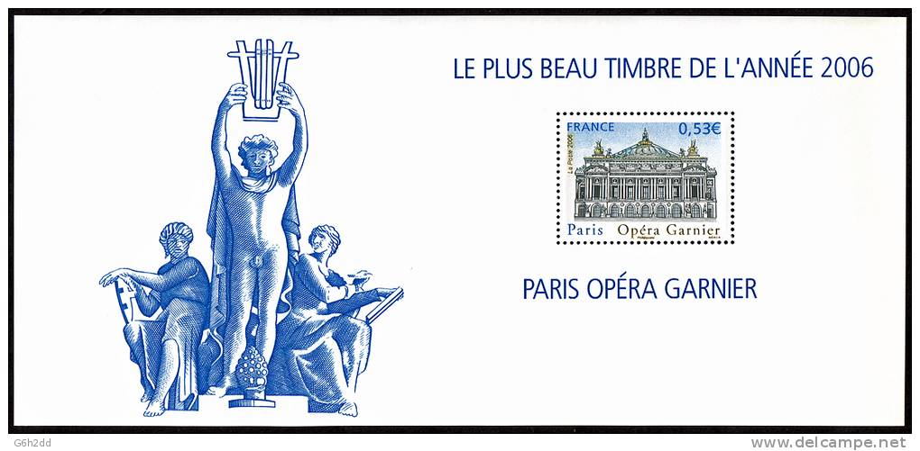 T-0148- Bloc Souvenir N° 24, Le Plus Beau Timbre De L´année 2006, Paris Opéra Garnier, Timbre N° 3926a. - Blocs Souvenir