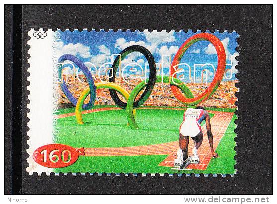 Olanda   -   1996.  " Atlanta 1996 ".  Stadium, Runner, Olympic Rings - Ete 1996: Atlanta