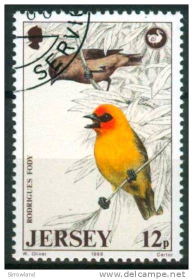 Jersey  1988  Schützt Die Wildtiere V - Rodriguezweber  (1 Gest. (used))  Mi: 442 (0,60 EUR) - Jersey