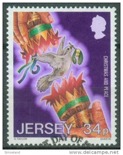 Jersey  1986  Weihnachten - Intern. Jahr Des Friedens  (5 Gest. (used))  Mi: 395 (1,80 EUR) - Jersey