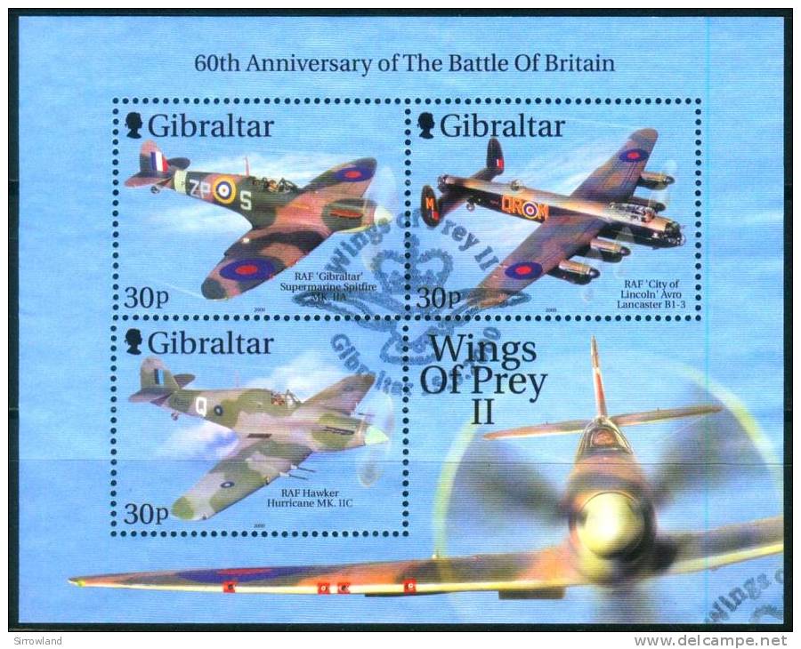Gibraltar  2000  Kampfflugzeuge II  (1 Klb Gest. (used))  Mi: 939, 941, 943 (15,00 EUR) - Gibraltar
