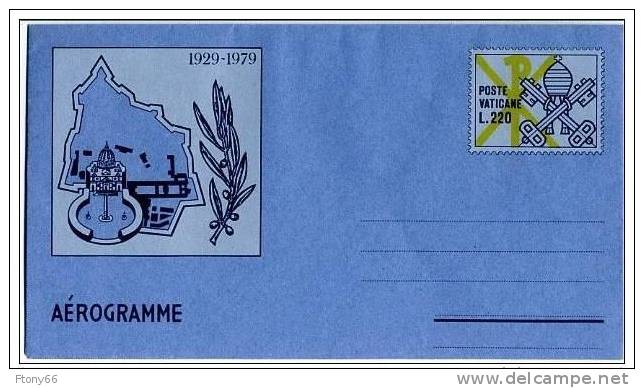 1979 Vaticano - Aerogramma 50° Anniversario Città Del Vaticano Lire 220  Nuovo / New - Interi Postali