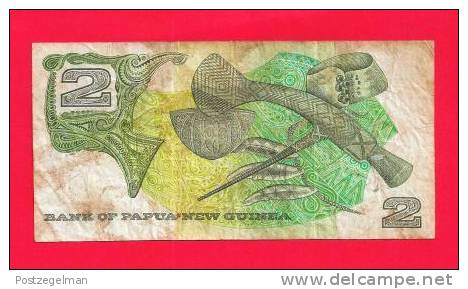 PAPUA NEW GUINEA 1975, Banknote, Used VG,  2 Kina, Dirty KM 1 - Papoea-Nieuw-Guinea