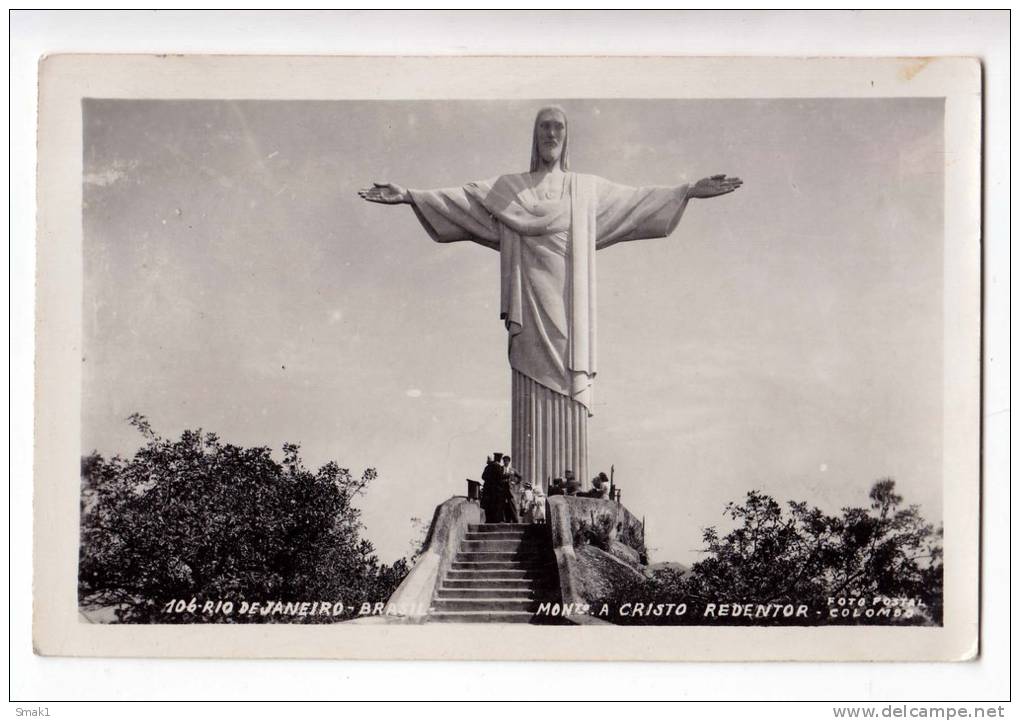 AMERICA BRAZIL RIO DE JANEIRO MONUMENT TO CHRIST REDENTOR Nr. 106 OLD POSTCARD - Rio De Janeiro