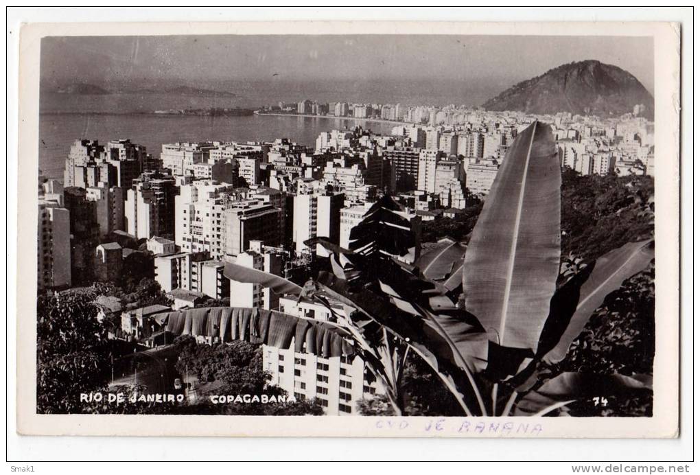 AMERICA BRAZIL RIO DE JANEIRO COPACABANA Nr. 74 OLD POSTCARD - Rio De Janeiro