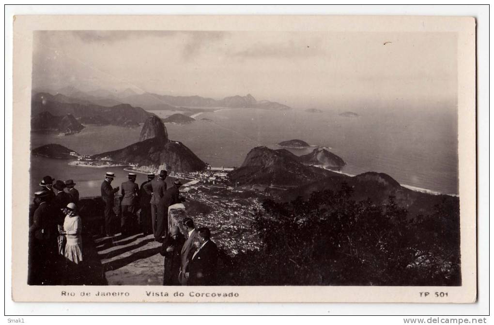 AMERICA BRAZIL RIO DE JANEIRO VIEW CORCOVADO Nr. 501 JAMMED OLD POSTCARD - Rio De Janeiro