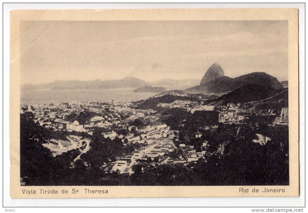 AMERICA BRAZIL RIO DE JANEIRO VIEW FROM TRIADE SA. THERESA OLD POSTCARD - Rio De Janeiro