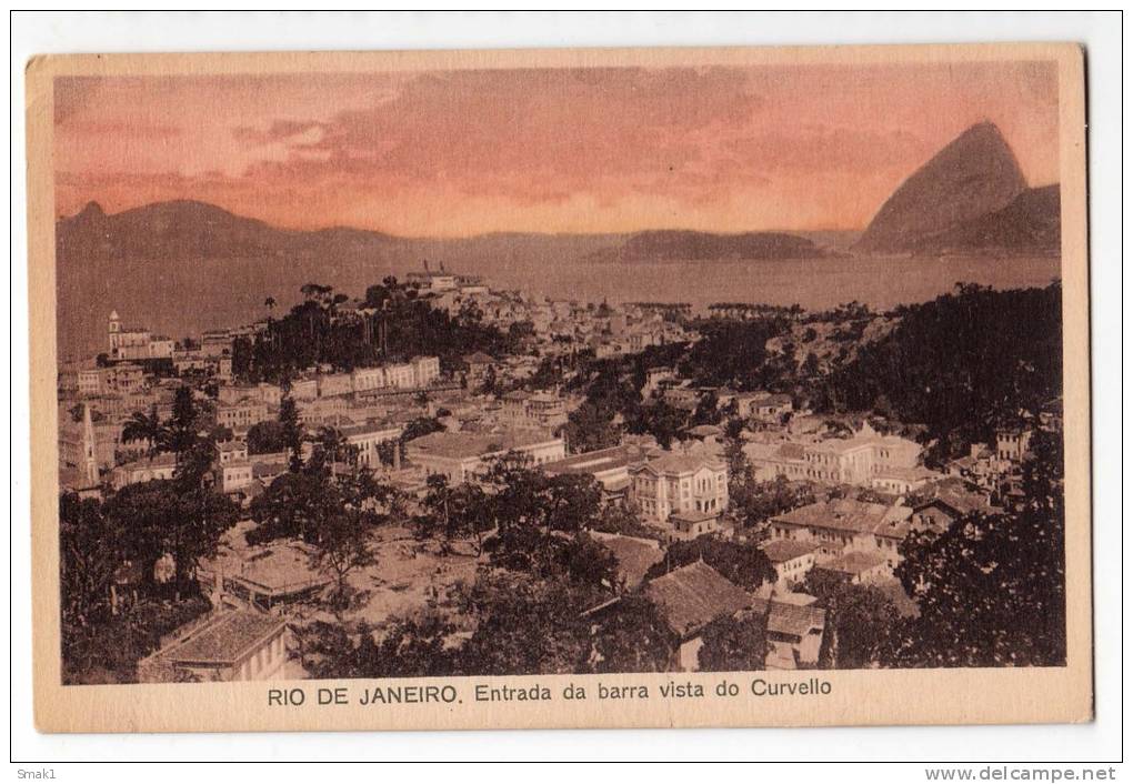 AMERICA BRAZIL RIO DE JANEIRO ENTRANCE DA BARRA VIEW FROM CURVELLO OLD POSTCARD - Rio De Janeiro