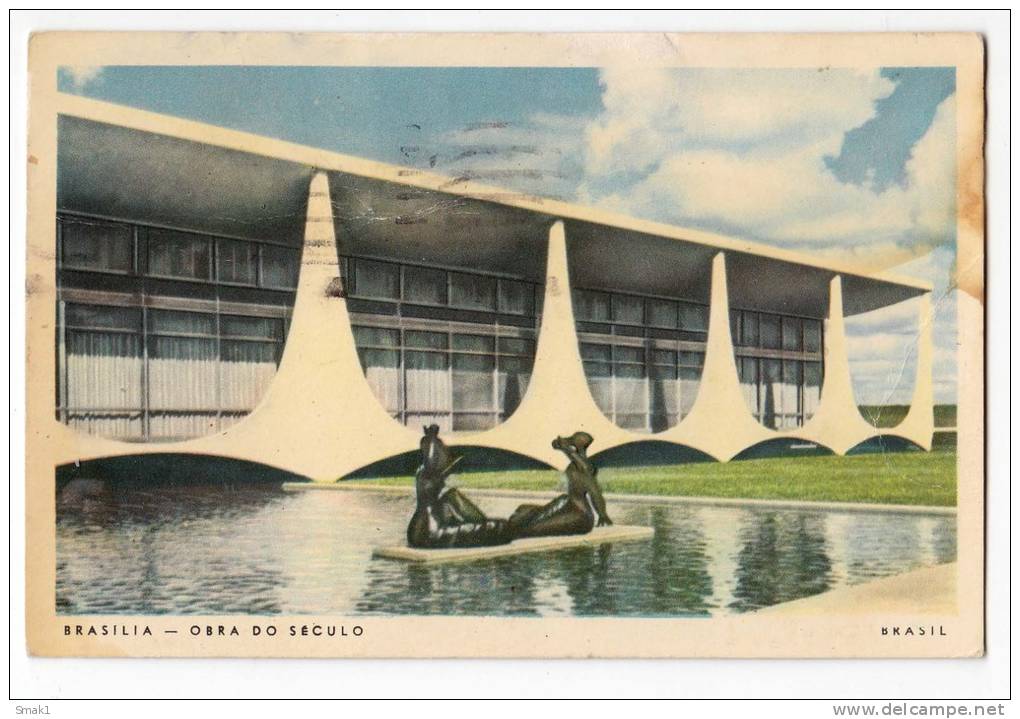 AMERICA BRAZIL BRASILIA WORK OF THE CENTURY OLD POSTCARD 1963. - Brasilia