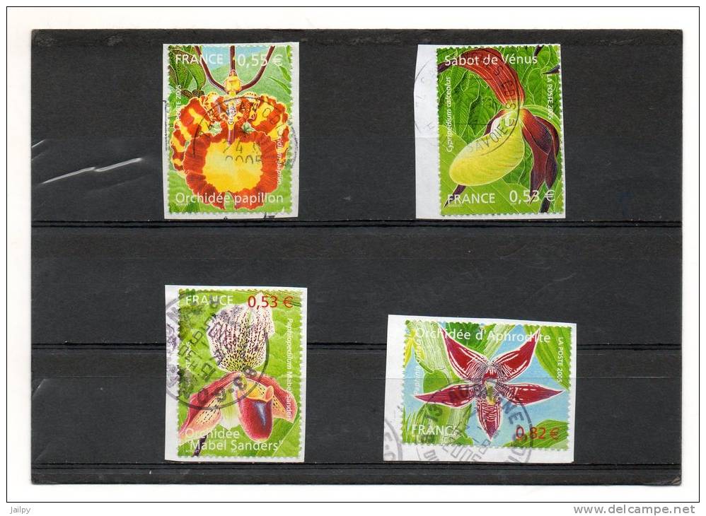 FRANCE  Série Complète    2005  Y&T:3763 à 3766  Sur Fragment Oblitérés - Used Stamps