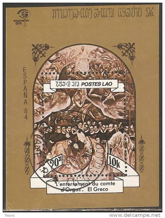 Laos 1984 Mi# Block 102 Used - Burial Of The Count Of Orgaz, By El Greco - Laos