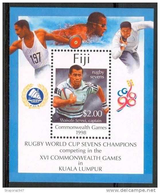 1998 Fiji Rugby Coppa Del Mondo World Cup Coupe Du Monde Block MNH** Pa21 - Rugby