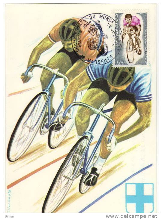 France / Maximum Cards / Sport / Bicycles / Cycling / Stamps Day - 1970-1979