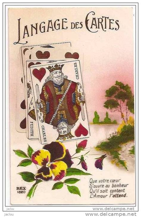 LANGAGE DES CARTES. ROI DR COEUR . REF 9097 - Playing Cards