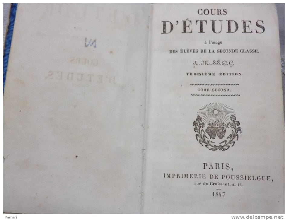 Cours D´etude 1847-geometrie Moderne Iles Britanniques-danemark-sue De-russie-belgique-hollan De-suisse-turquie D´europ - 6-12 Jaar