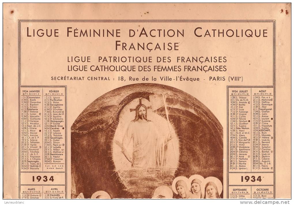 Ligue Féminine D'Action Catholique Française/ Paris/ 1934        CAL108 - Groot Formaat: 1921-40