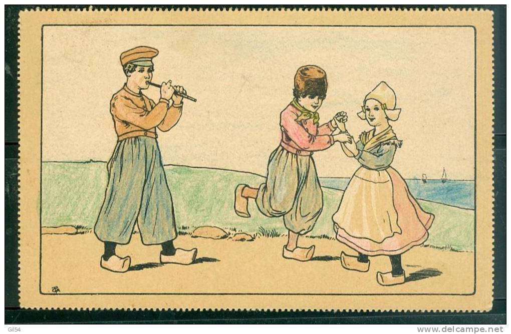 Enfants DANSANT  -  Illustration Non Signée , Cpa D'origine Russe ? - Ul41 - 1900-1949