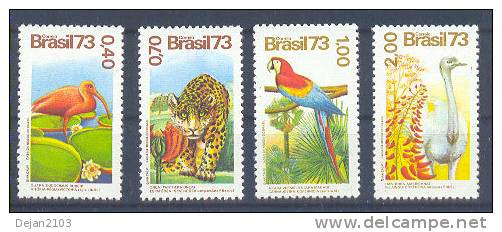 Brazil Fauna-birds,leopard Mi#1415/8 1973 MNH ** - Neufs