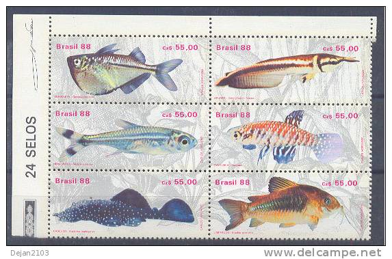 Brazil Fish Mi#2276/81 1988 MNH ** - Ungebraucht