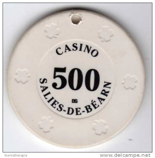 Jeton BG De Casino Salies-de-Béarn 500 (francs) Percé - Casino