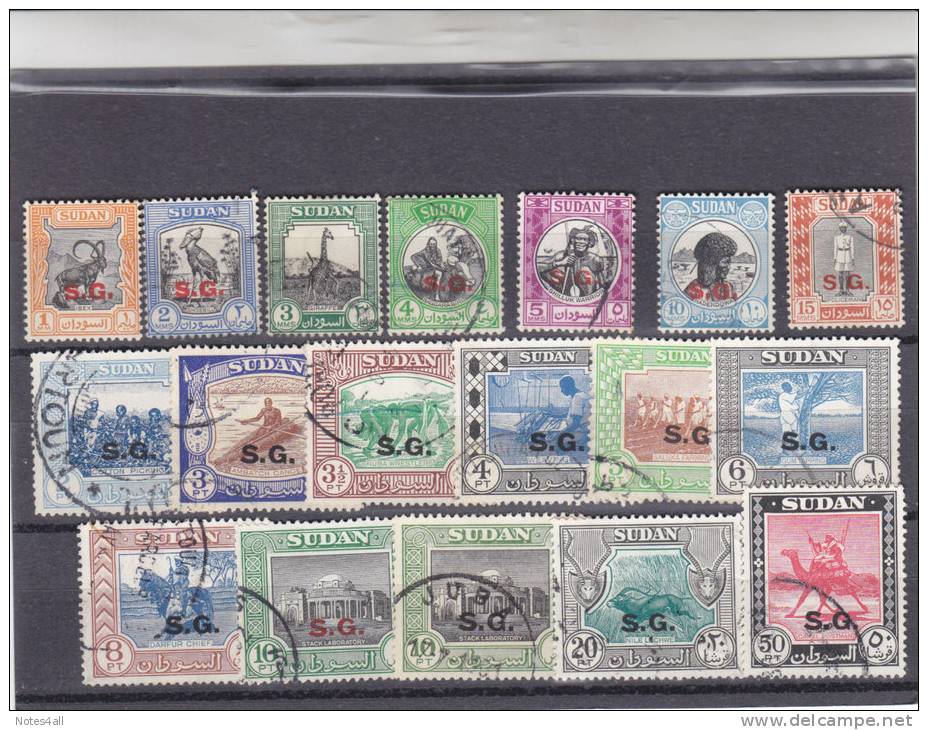 Stamps S# 1951 SC O44-O61 1m:50 Pt USED SET (18 VALS) C#3 CV$40 LOOK - Soedan (1954-...)