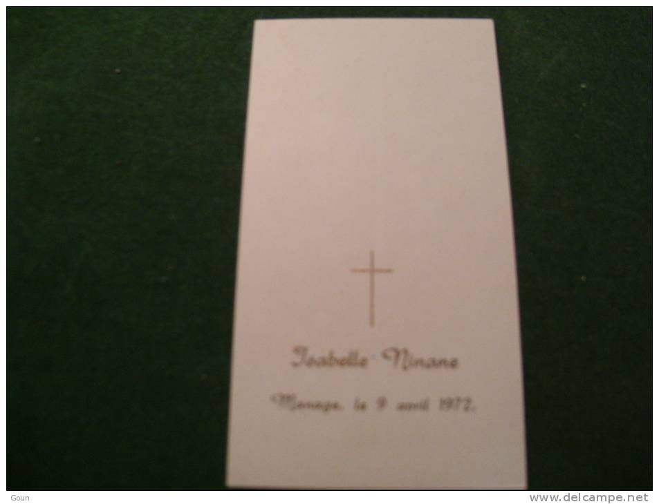 A-3-2-105 LC32  Souvenir Communion Isabelle Ninane Manage 1972 - Comunioni