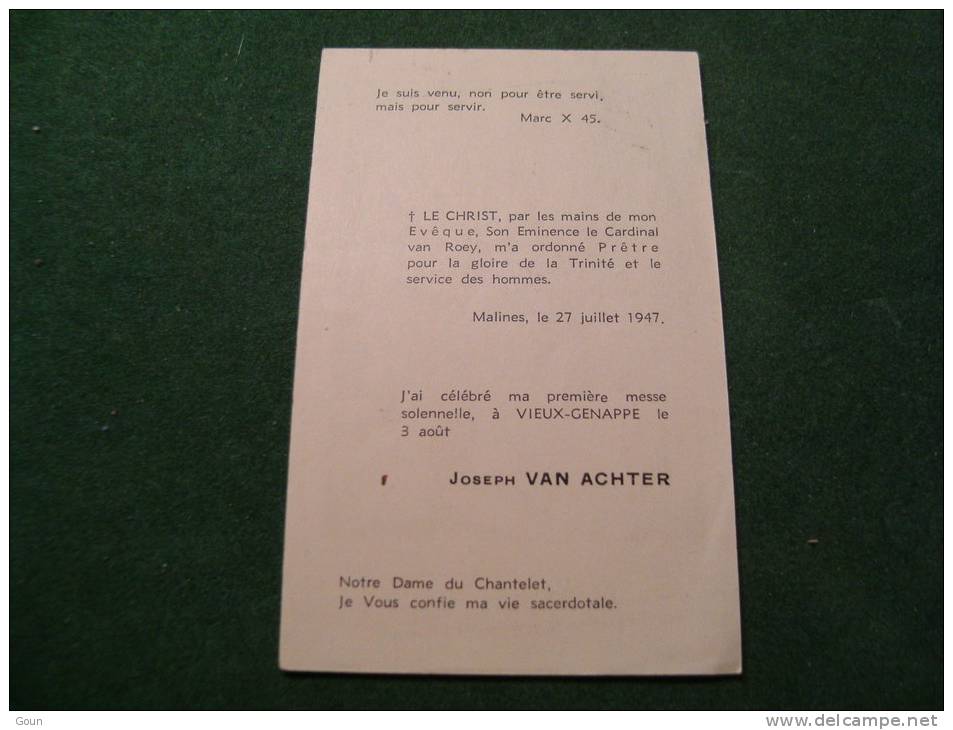 A-3-2-105 LC32  Souvenir Communion JosephVanAchter Malines 1947 - Kommunion Und Konfirmazion