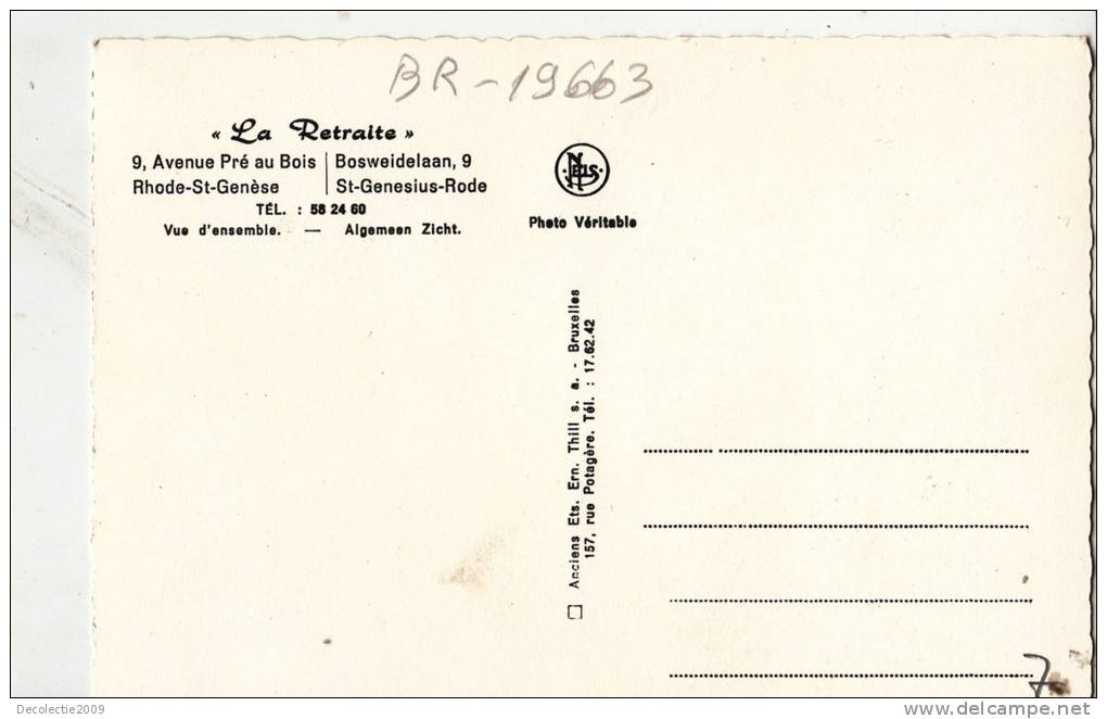 BR19663 Avenue Pre Au Bois Rhode St Genese    2  Scans - St-Genesius-Rode