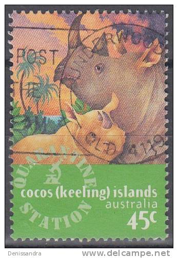 Cocos (Keeling) Islands 1996 Michel 346 O Cote (2005) 0.60 € Rhinocéros Cachet Rond - Cocos (Keeling) Islands