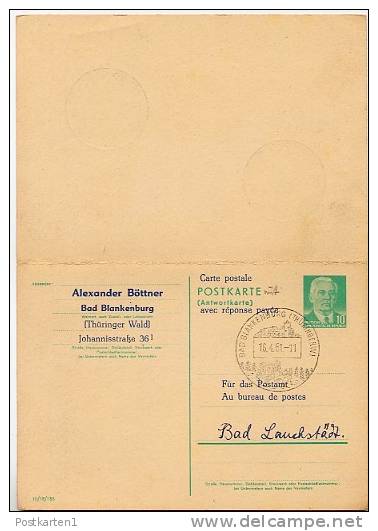 BRUNNENKÖNIGIN Bad Lauchstädt 1961 Auf DDR P70 I Antwort-Postkarte ZUDRUCK #2 - Thermalisme