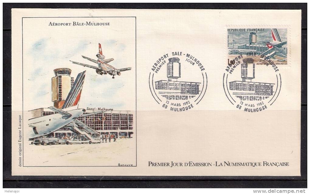 France FDC   Aéroport De Bale- Mulhouse - 1980-1989