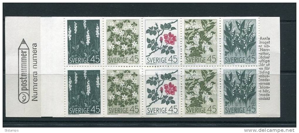 Sweden 1968 Booklet Sc 786A MNH Wild Floewers CV  $11.00 - 1951-80