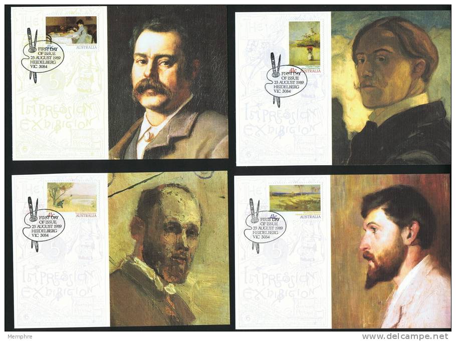 1989  Australian Impressionist Paintings  Complete Set Of Maximum Cards - Cartes-Maximum (CM)