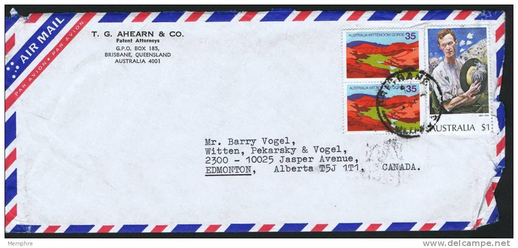 Air Letter To The USA &nbsp;-$1 Sergent + 2 X 35 Cents Wittenoom Gorge - Storia Postale