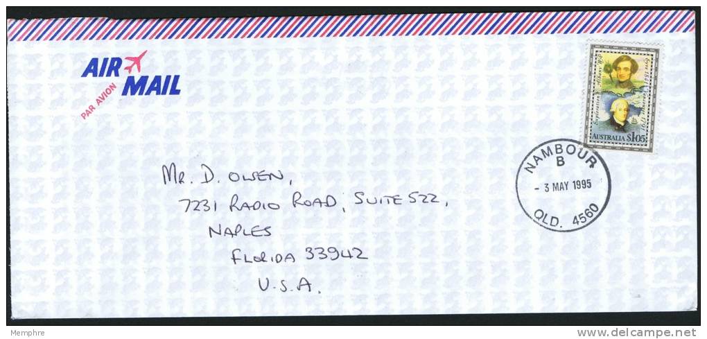 1995 Air Letter To The USA &nbsp;$1.05 Explorers Solo Use - Lettres & Documents