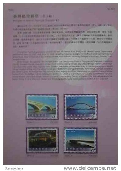 Folder Taiwan 2010 Taiwan Bridge Stamps (III) Architecture River Light - Neufs