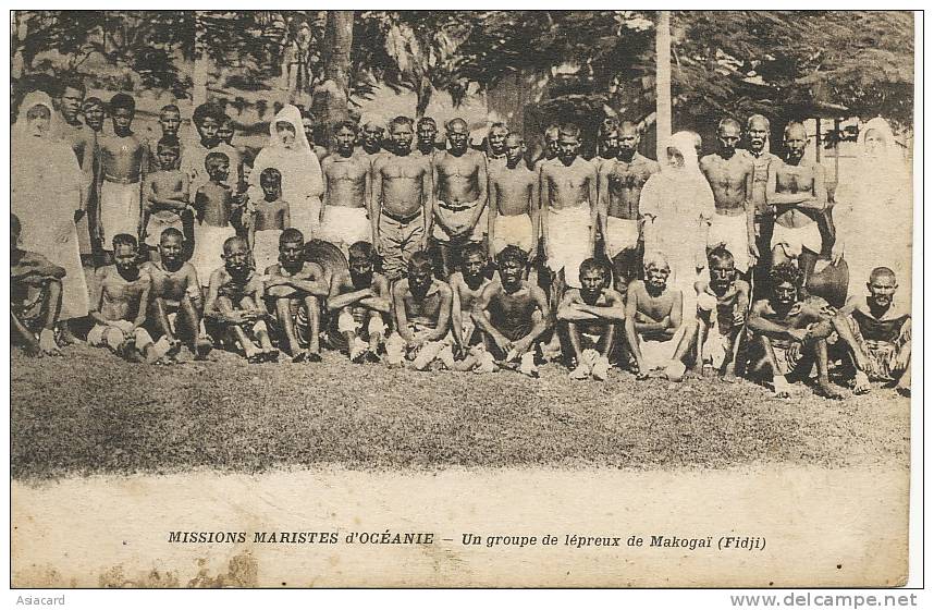 Fiji Makogai Un Groupe De  Lepreux Leper  Mission Mariste - Figi